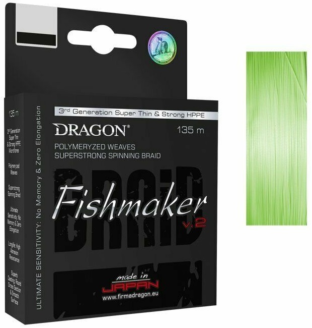 Шнур Dragon Fishmaker V2 135m 0.10mm/7.95kg зеленый